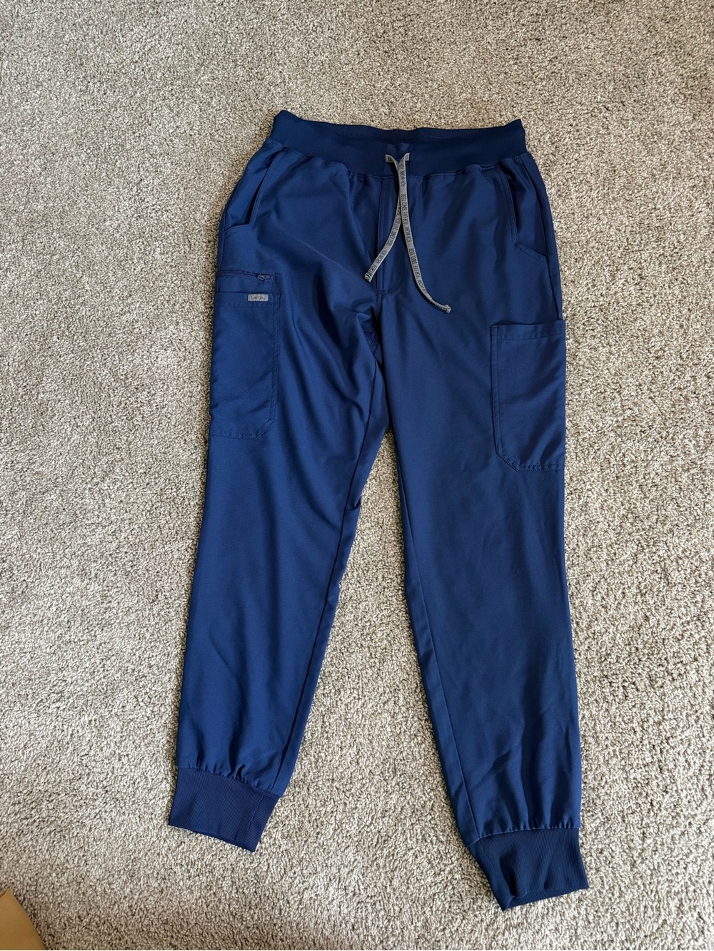 Landau Scrub Men's Navy Jogger Pants – Comfortable Drawstring Tapered Fit